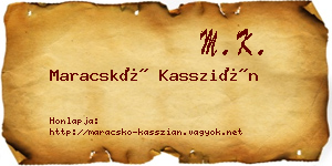 Maracskó Kasszián névjegykártya